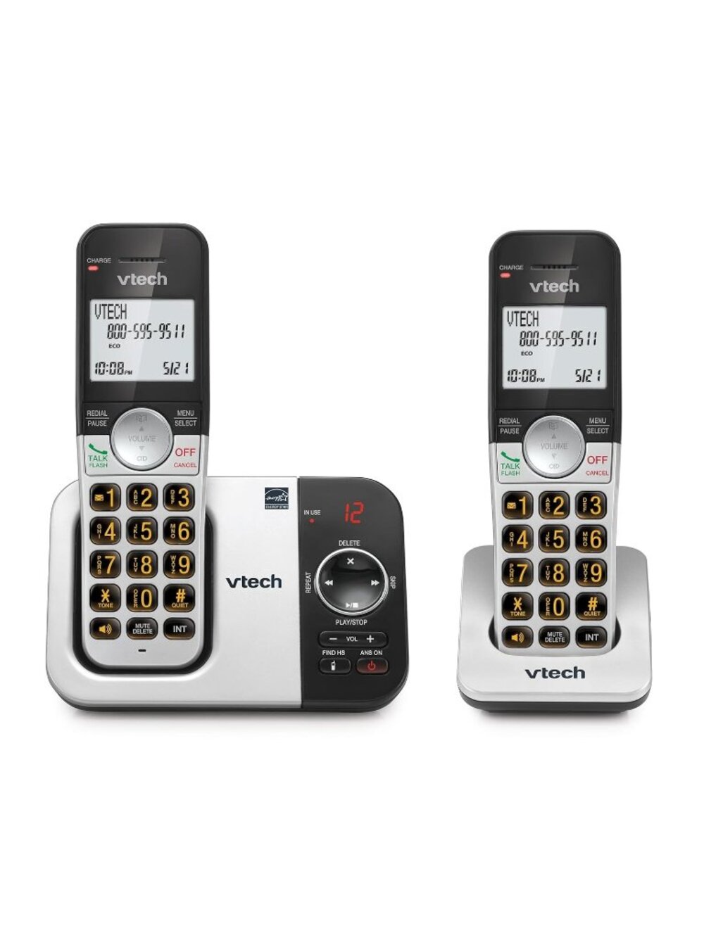 VTech VG232‑2 Cordless Phone System – 2 Handsets, Big Buttons, Answering Machine